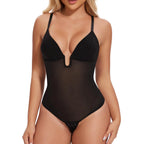 JOYSHAPER Backless Shapewear Tummy Control Body Shaper U Plunge Bodysuits Thong Shapewear Low Back Shapewear Sexy Bodysuits Black L